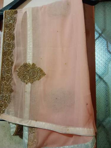 Embroidery Peach colour frok