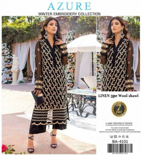 linen ,3 pis unstitch embroidered drss 