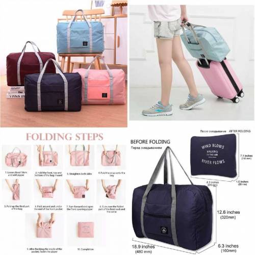 *Foldable Travel Bag  Made in Pakistan 🇵🇰*(Random Colours)*