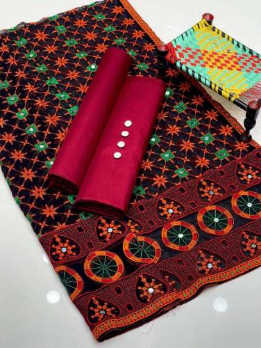 3 pis unstitch embroidered duptA 