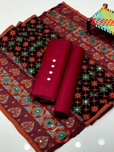 3 pis unstitch embroidered duptA 