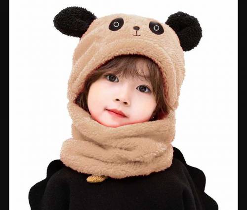 Kids Wool Cap with Neck Warmer