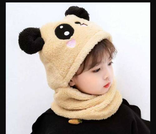 Kids Wool Cap with Neck Warmer