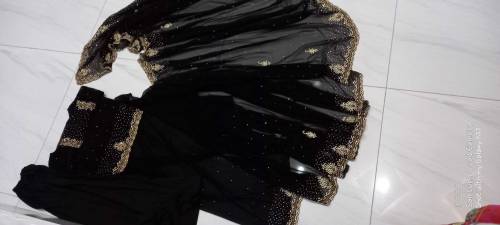black shafoon saaree