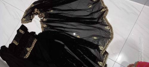 black shafoon saaree