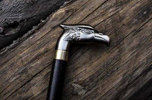 handmade walking stick with sword 