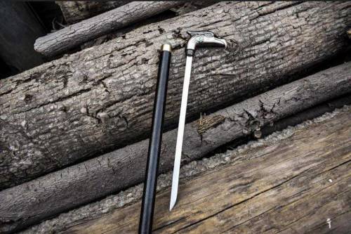 handmade walking stick with sword 