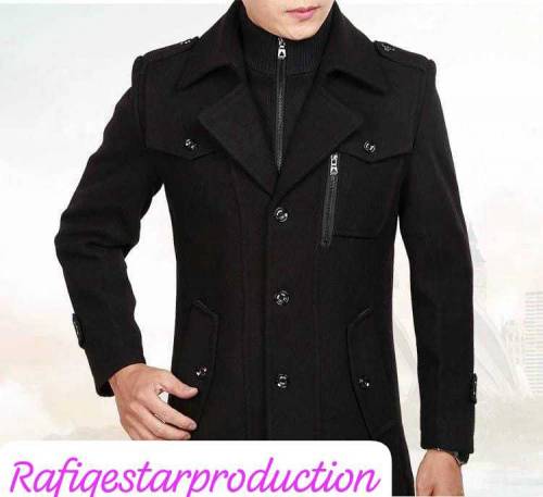  Winter Black Button Trench Coat For Men