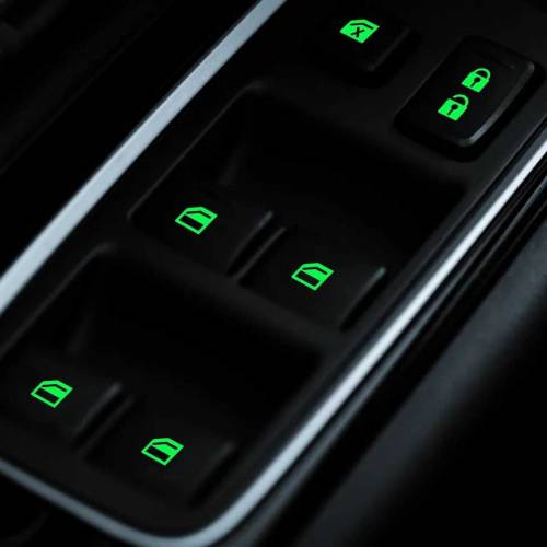 car window lifter Luminous switch button sticker night glowing fruores