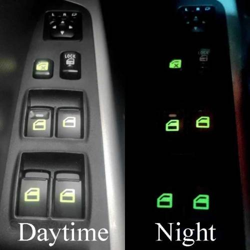 car window lifter Luminous switch button sticker night glowing fruores
