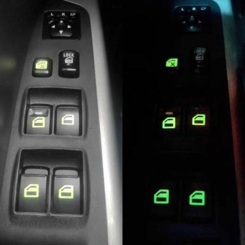 car window lifter Luminous switch button sticker night glowing fruores