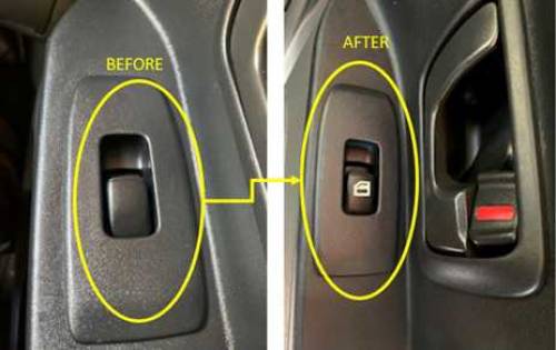 car window lifter Luminous switch button sticker night glowing fruores