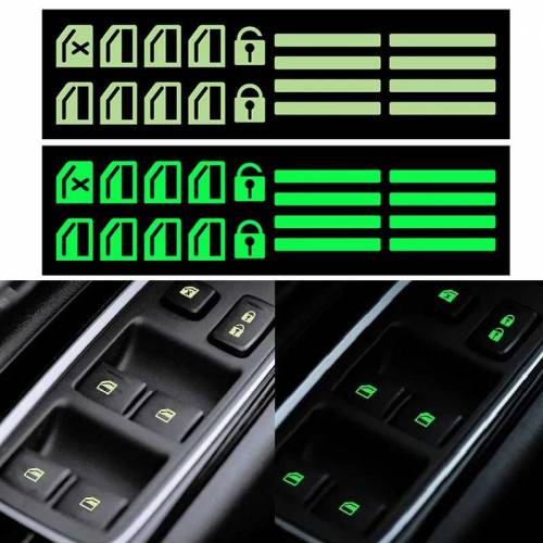 car window lifter Luminous switch button sticker night glowing fruores