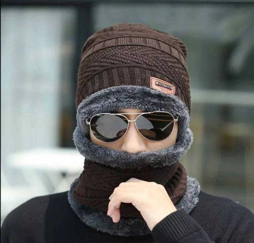 Beanie Wool Cap with Neck Warmer