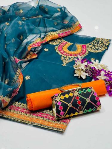 woman unstitch embroidered drss 