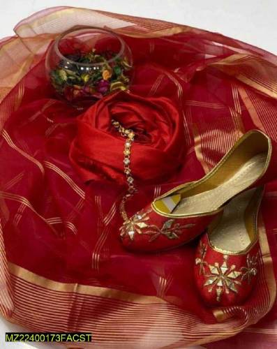 3 Pcs Women's Unatitched silk suit with khusa