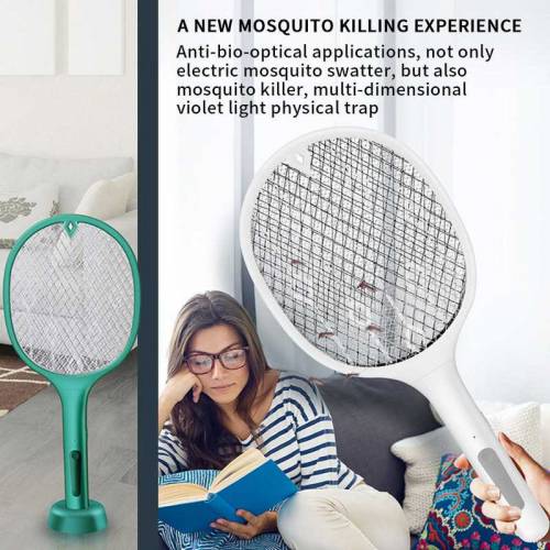 Mosquitoes Lamp & Racket 2 In 1 Electric Fly Swatter Powerful Usb