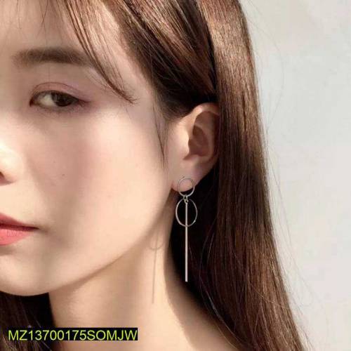 pairs of double circles geometric drop earring