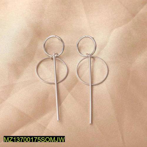 pairs of double circles geometric drop earring