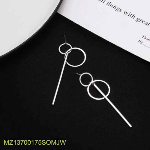 pairs of double circles geometric drop earring