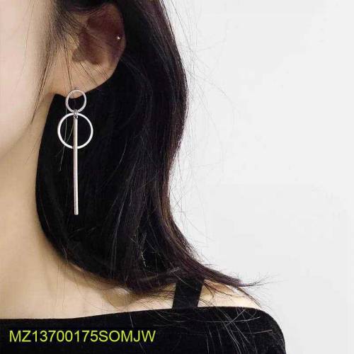 pairs of double circles geometric drop earring
