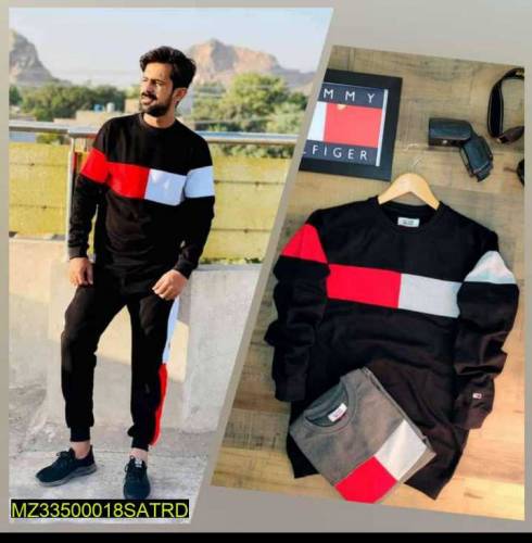 2 PCs Men's Stiched Polyester Printed TrackSuit.