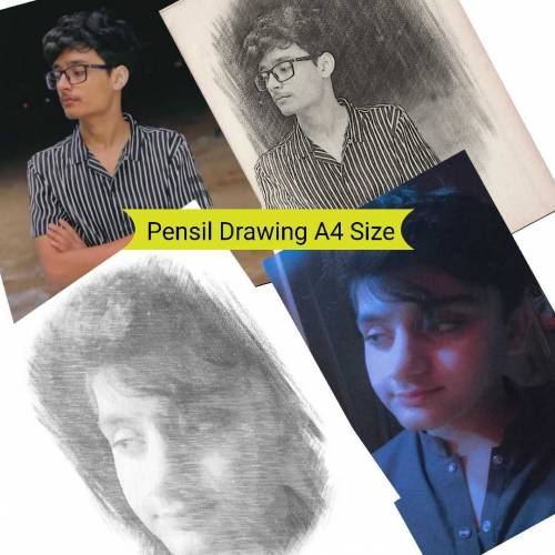 Pencil Drawing Photo A4 Size