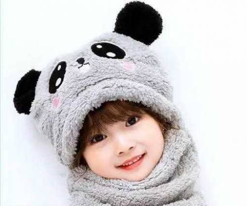 Kids Wool Beanie & Neck Warmer For Winter