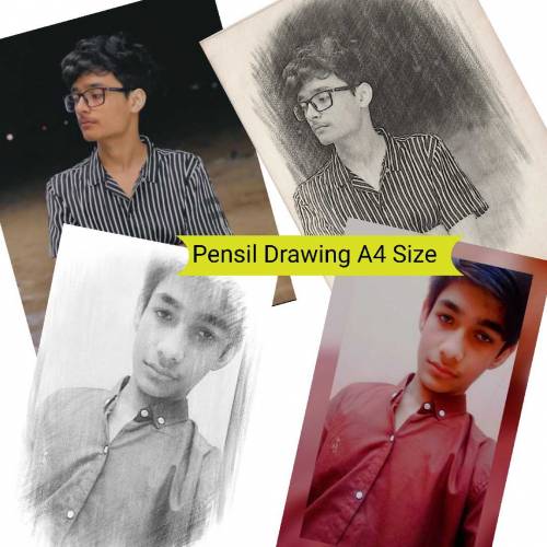 Pencil Drawing Photo A4 Size