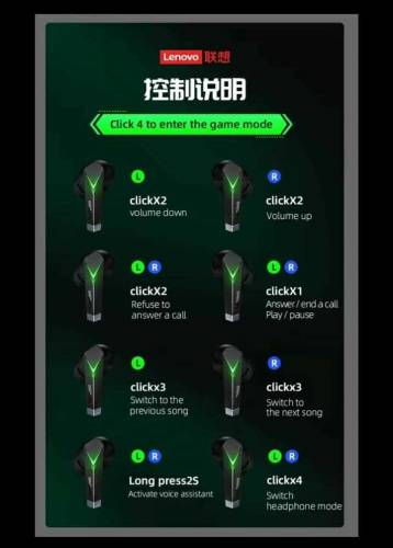 Lenovo Lp6 gaming air pods with high bass