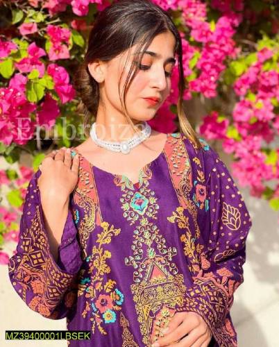 2 Pcs Women's Stitched Linen Block832Printed Suit