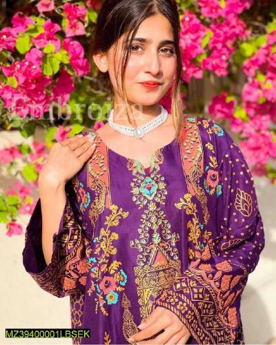 2 Pcs Women's Stitched Linen Block832Printed Suit