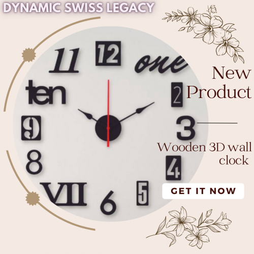 3D Art MDF Wall clock