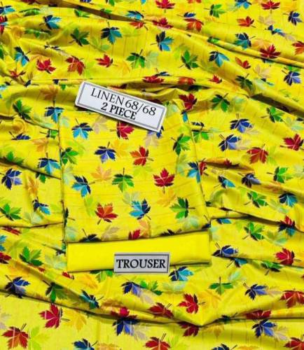 2 pcs women unstitched linen suit/ women suit/new trend