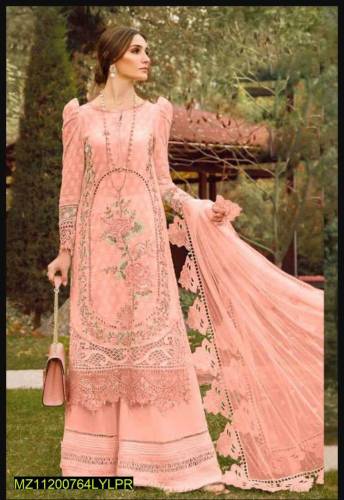 3 piece unstiched dhanak embroided suit 
