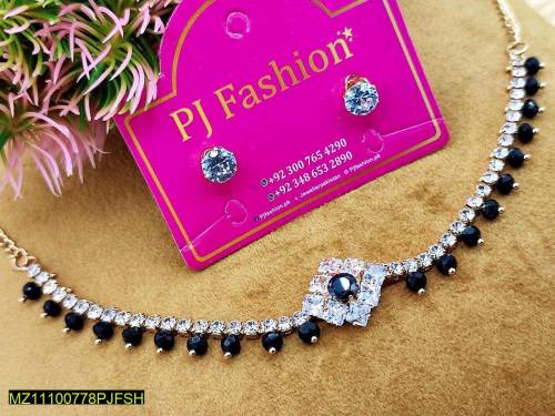 Beautiful white zircon choker