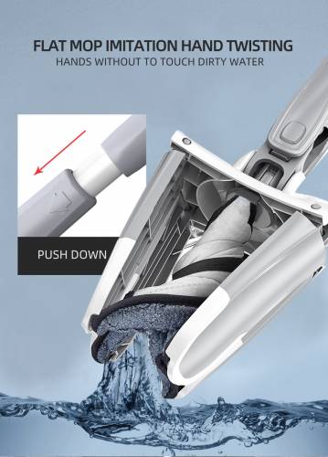 X-type Flat Floor Mop With Replace Cloth Heads 360 Degree Squeeze Mop 