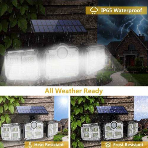 3 Heads 122 LED Solar Lights Outdoor Solar Light Motion Sensor Lights (Free Delivery)