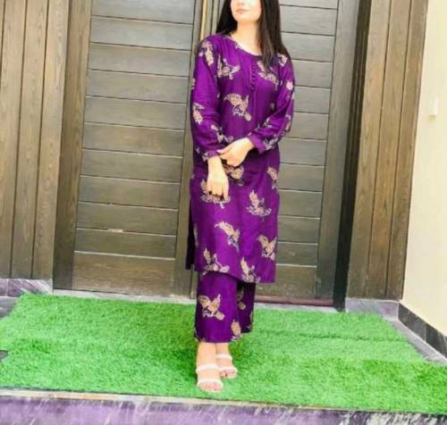 2 Pcs Stitched Women linen Suit Free Cash On Delivery