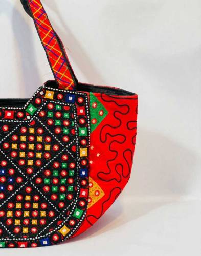 Aari and mirror work embroidered 