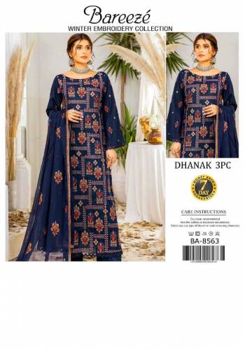 dhanak 3 piec heavy embroidery 