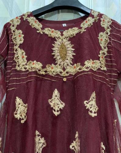 beautiful net long frock style