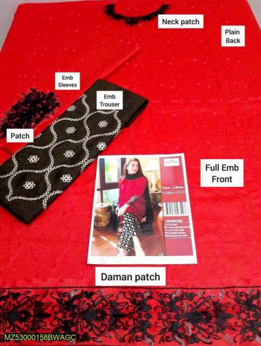 2pcs Women's unsticthed shamry embroided suit.