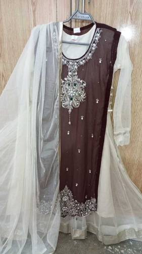 stylish maxi green stone work
