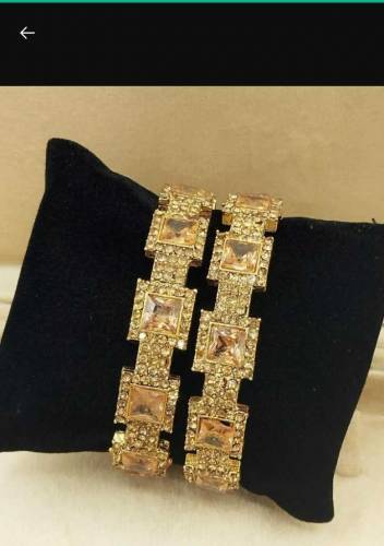 2 Pcs Zircon Stones Bangles 