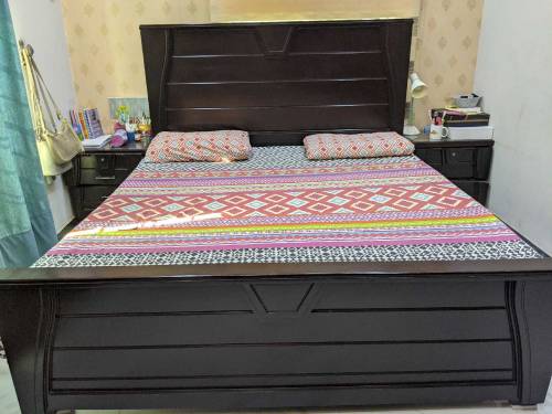 Bed and side tables
