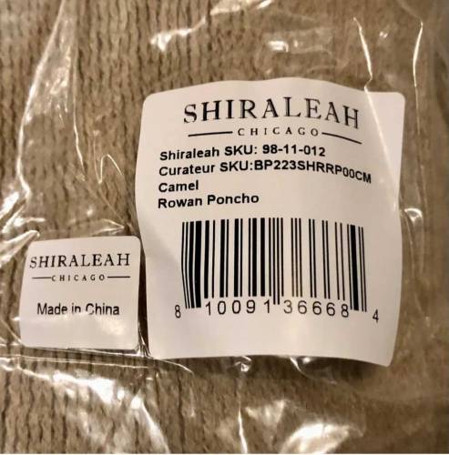 BRANDED SHIRALEAH ROWAN PONCHO ORIGINAL 