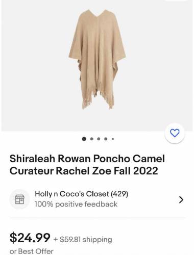 BRANDED SHIRALEAH ROWAN PONCHO ORIGINAL 