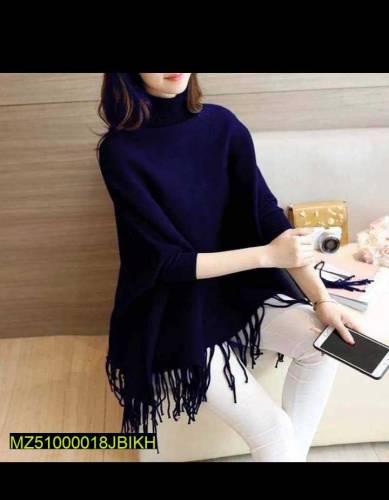 1Piece Women's Stiched Fleece Plain Poncho