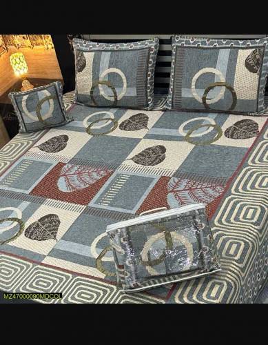 4 Piece Valvet Jacquard Double Bedsheets 